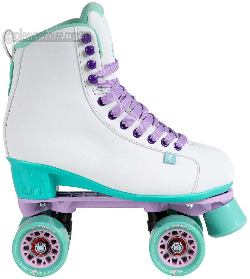 Chaya Melrose White Teal Roller Skates