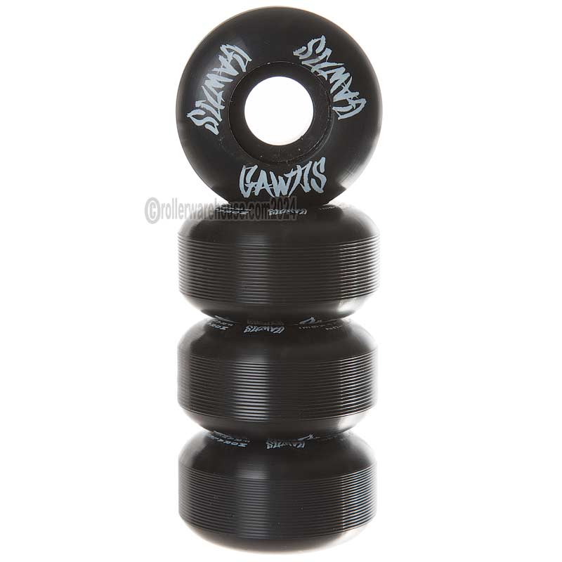 White Gawds skate wheels on a white background
