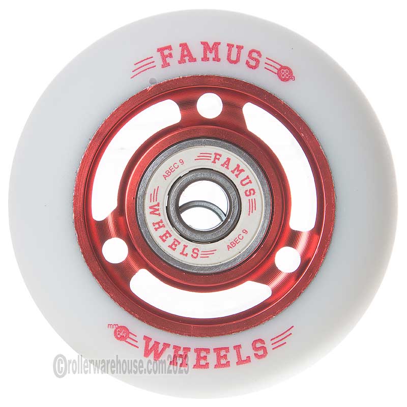 Famus 64mm 88a White/Red w/ Bearings (4-Pack)