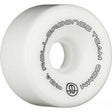 White roller skate wheel with branding on a white background