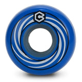 We're thrilled to welcome Zack Pollak to the Chroma team. Zack's hurricane design wheel features our rounded 58mm profile in 90A durometer, the perfect balance for any setup. The brilliant royal blue urethane looks great under any skate, and the custom packaging includes a matching sticker sheet. Blue urethane, silver and black graphic and logo inline aggressive round skate wheel. 