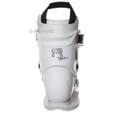 White motocross boot with black strap on a white background