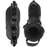 Black inline skate shown from top and side views on a white background