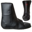 Black leather boot with brand logo on a white background