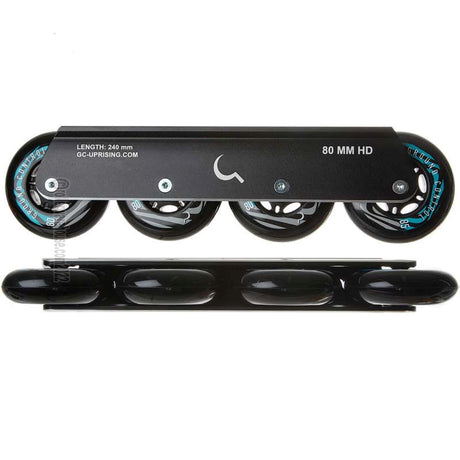 
    Anodized Aluminum FSK Frame
    UFS Mounting
    80mm Max
    Full sidewalls for increased stiffness, response, and durability
    Steel Axles
    Optional UHMW Grindplate
        8.4mm thick X 28mm tall
        includes longer 44mm mounting axles
        countersunk axle heads

    M - 240mm
    L - 270mm
    XL - 280mm
Rollerblade. Aggressive Inline Skate