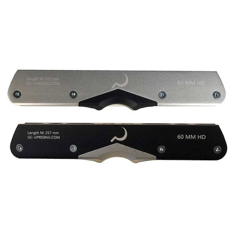 Ground Control HD2 Aluminum Frames in 60mm & 72mm sizes are an reinforced version of the original. The HD2 frame walls are thicker and stiffer - increasing overall strength and allowing for full energy transfer, equaling more speed at the park and in the street. Countersunk axle holes help protect steel axle bolts from wear. Interchangeable plastic & aluminum h-blocks offer options for all kinds of obstacles. H-blocks are compatible with 60mm HD2, 72mm HD2, and FLT4 frames. Aggressive Inline Skate Frames.