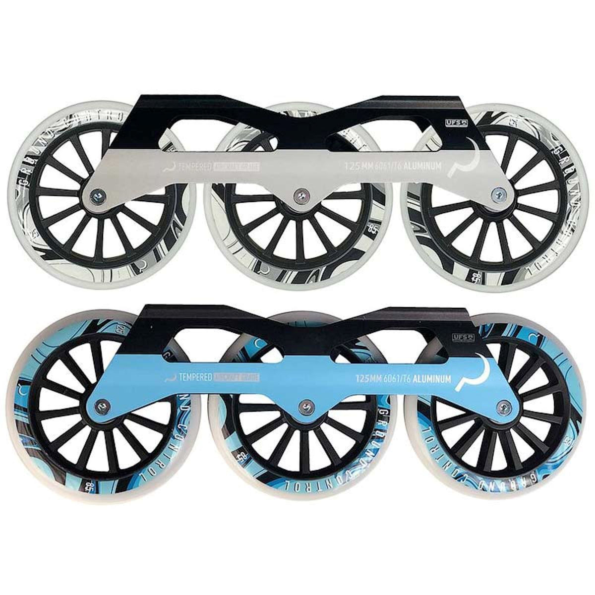 Available in 110mm &125mm sizes - our UFS Triframe comes complete with 110mm or 125mm wheels, ABEC9 Bearings, GC HD Steel axles, allen keys and mounting hardware.  Big wheels makes easy work of any cruise around town. Rollerblade. Big wheel set up. Inline Skating