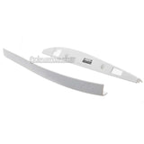 A pair of white plastic aggressive skate parts on a white background