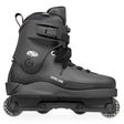 A black inline skate boot with a matching black wheeled base and clear wheels, shown from a side profile view on a white background. The brand logo 'PCK' is visible on the side of the boot, along with the text 'LEVEL ONE'.