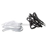 White and black shoelaces on a white background