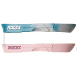 Two Roces soul plates on a white background, one in blue and gray with white logo text, and the other in light pink with purple logo text.