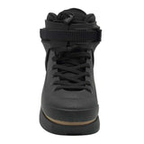 Black high-top sneaker on a white background